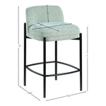 Burton Chenille Fabric Upholstered Counter Stool in Mint