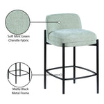 Burton Chenille Fabric Upholstered Counter Stool in Mint