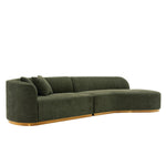 Daria 132" Chenille Sectional in Olive Green