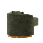 Daria 132" Chenille Sectional in Olive Green