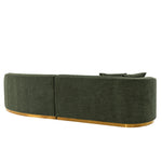 Daria 132" Chenille Sectional in Olive Green