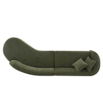 Daria 132" Chenille Sectional in Olive Green
