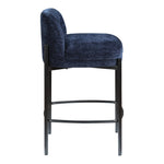 Burton Chenille Fabric Upholstered Counter Stool in Navy