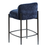 Burton Chenille Fabric Upholstered Counter Stool in Navy