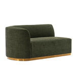 Daria 132" Chenille Sectional in Olive Green