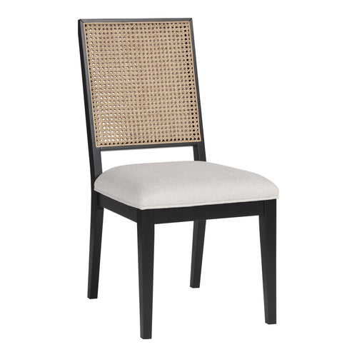 Butterfly Linen Textured Fabric Upholstered Dining Chair in Cream