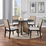 Butterfly Linen Textured Fabric Upholstered Dining Chair in Cream