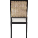 Butterfly Linen Textured Fabric Upholstered Dining Chair in Cream