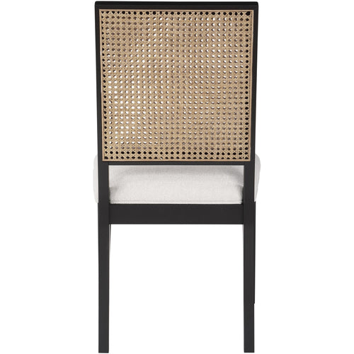 Butterfly Linen Textured Fabric Upholstered Dining Chair in Cream