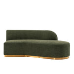 Daria 132" Chenille Sectional in Olive Green