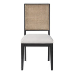 Butterfly Linen Textured Fabric Upholstered Dining Chair in Cream