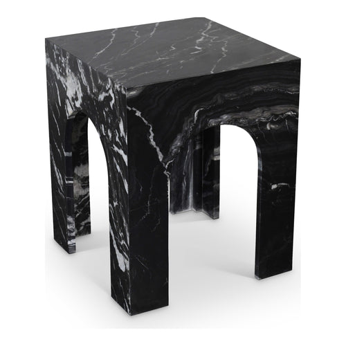 Palermo Marble End Table in Black
