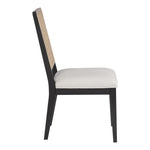 Butterfly Linen Textured Fabric Upholstered Dining Chair in Cream