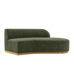 Daria 132" Chenille Sectional in Olive Green