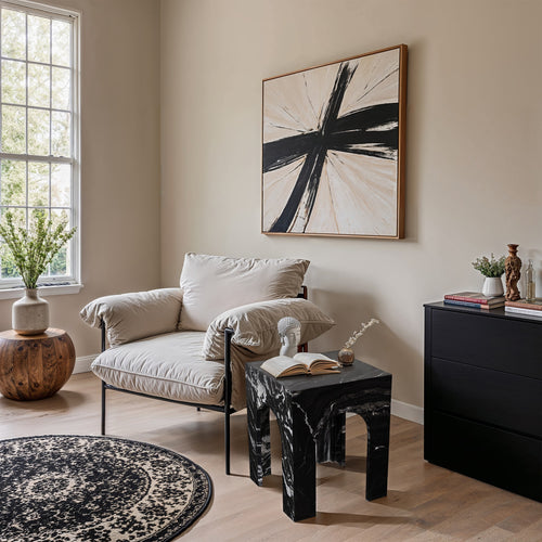 Palermo Marble End Table in Black