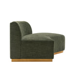 Daria 132" Chenille Sectional in Olive Green