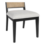 Butterfly Linen Textured Fabric Upholstered Dining Chair in Cream