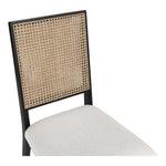 Butterfly Linen Textured Fabric Upholstered Dining Chair in Cream