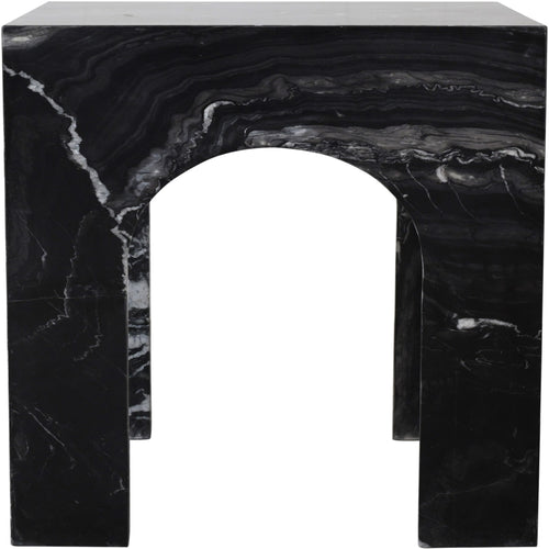 Palermo Marble End Table in Black