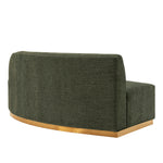 Daria 132" Chenille Sectional in Olive Green
