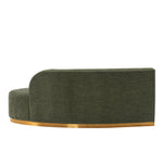Daria 132" Chenille Sectional in Olive Green
