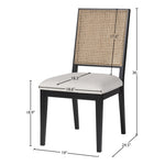 Butterfly Linen Textured Fabric Upholstered Dining Chair in Cream