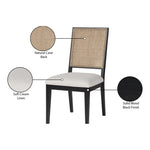 Butterfly Linen Textured Fabric Upholstered Dining Chair in Cream
