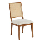 Butterfly Linen Textured Fabric Upholstered Dining Chair in Cream