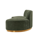 Daria 132" Chenille Sectional in Olive Green