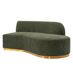 Daria 132" Chenille Sectional in Olive Green