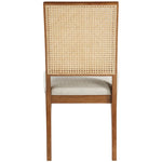 Butterfly Linen Textured Fabric Upholstered Dining Chair in Cream