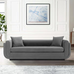 Edmonda 91" Velvet Sofa in Dark Gray