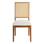 Butterfly Linen Textured Fabric Upholstered Dining Chair in Cream