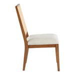 Butterfly Linen Textured Fabric Upholstered Dining Chair in Cream