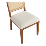 Butterfly Linen Textured Fabric Upholstered Dining Chair in Cream
