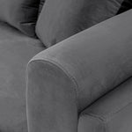 Edmonda 91" Velvet Sofa in Dark Gray