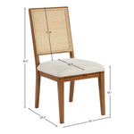 Butterfly Linen Textured Fabric Upholstered Dining Chair in Cream