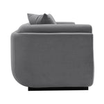 Edmonda 91" Velvet Sofa in Dark Gray
