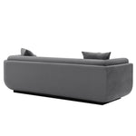 Edmonda 91" Velvet Sofa in Dark Gray