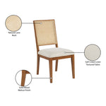Butterfly Linen Textured Fabric Upholstered Dining Chair in Cream