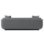 Edmonda 91" Velvet Sofa in Dark Gray