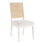 Butterfly Linen Textured Fabric Upholstered Dining Chair in Cream