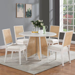Butterfly Linen Textured Fabric Upholstered Dining Chair in Cream