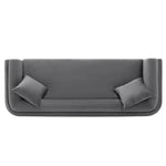 Edmonda 91" Velvet Sofa in Dark Gray