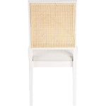 Butterfly Linen Textured Fabric Upholstered Dining Chair in Cream