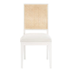 Butterfly Linen Textured Fabric Upholstered Dining Chair in Cream