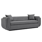 Edmonda 91" Velvet Sofa in Dark Gray