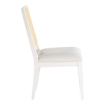Butterfly Linen Textured Fabric Upholstered Dining Chair in Cream
