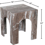 Palermo Marble End Table in Brown
