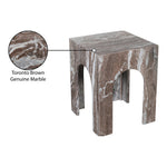 Palermo Marble End Table in Brown